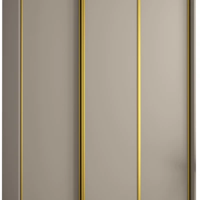 Šatní skříň INDIRA 1 - 180/45 cm, kašmír / zlatá