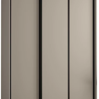 Šatní skříň INDIRA 1 - 180/45 cm, kašmír / černá