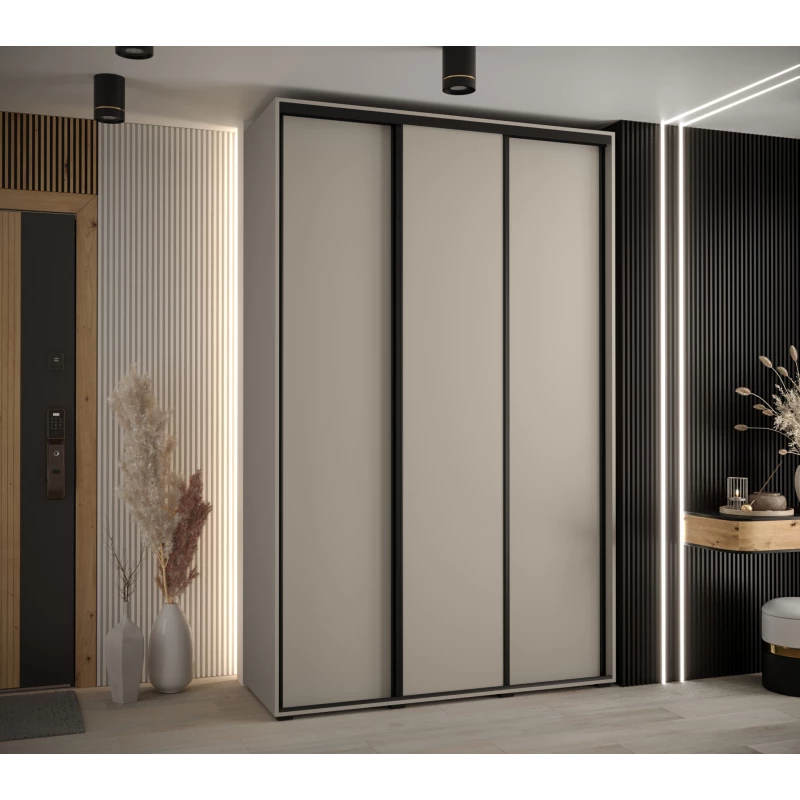 Šatní skříň INDIRA 1 - 160/45 cm, kašmír / černá