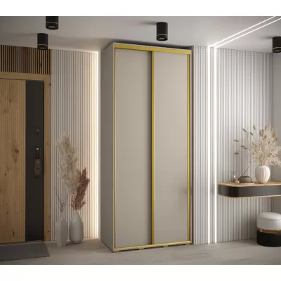 Šatní skříň INDIRA 1 - 120/45 cm, kašmír / zlatá