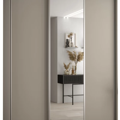Šatní skříň INDIRA 3 - 200/45 cm, kašmír / stříbrná
