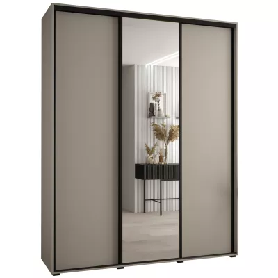 Šatní skříň INDIRA 3 - 200/45 cm, kašmír / černá