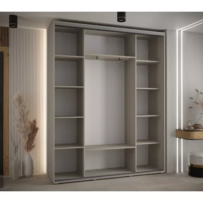 Šatní skříň INDIRA 3 - 190/45 cm, kašmír / černá