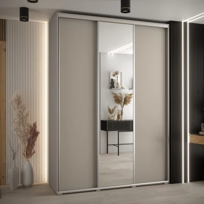 Šatní skříň INDIRA 3 - 180/45 cm, kašmír / stříbrná