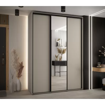 Šatní skříň INDIRA 3 - 170/45 cm, kašmír / černá