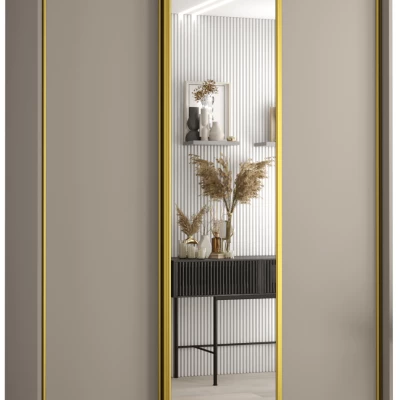 Šatní skříň INDIRA 3 - 150/45 cm, kašmír / zlatá