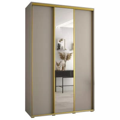 Šatní skříň INDIRA 3 - 150/45 cm, kašmír / zlatá