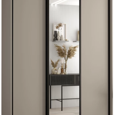 Šatní skříň INDIRA 3 - 150/45 cm, kašmír / černá