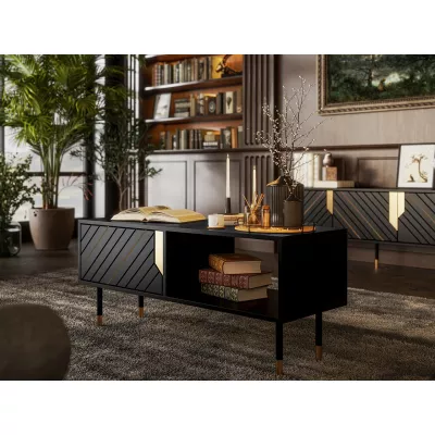 Konferenční stolek SACUL - černý / zlatý
