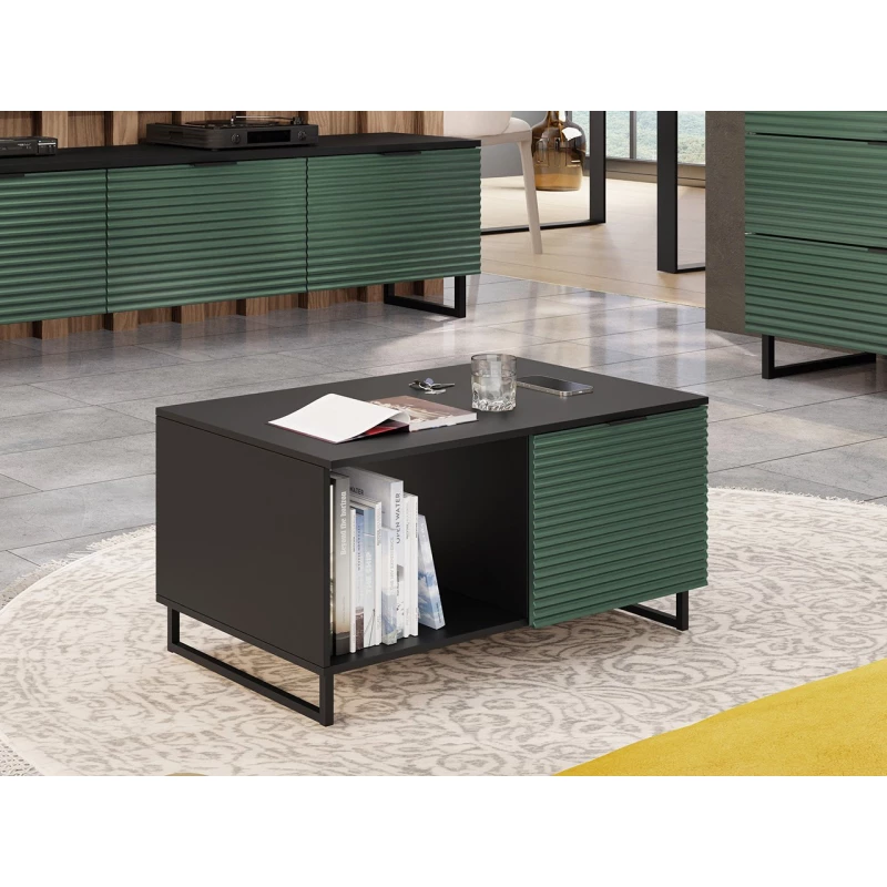 Konferenční stolek OVERTON - zelený / černý grafit