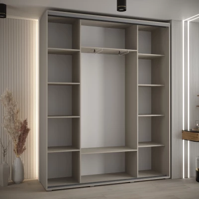 Šatní skříň INDIRA 4 - 200/45 cm, kašmír / černá