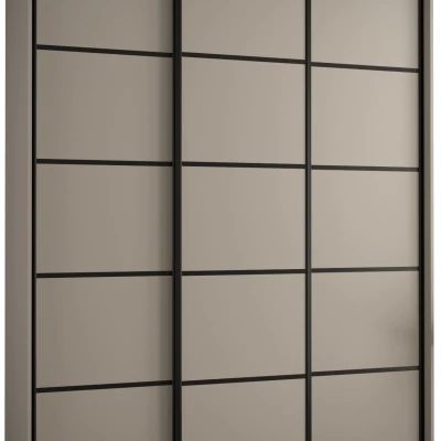 Šatní skříň INDIRA 4 - 200/45 cm, kašmír / černá
