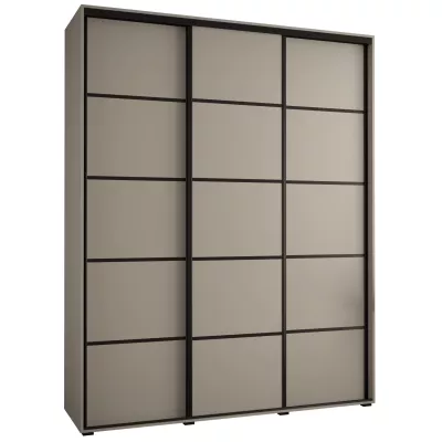 Šatní skříň INDIRA 4 - 200/45 cm, kašmír / černá