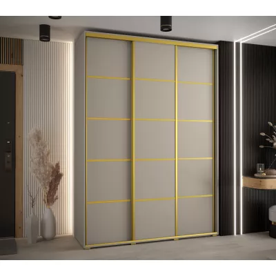 Šatní skříň INDIRA 4 - 180/45 cm, kašmír / zlatá