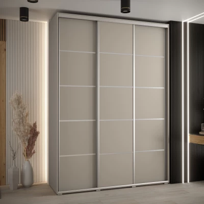 Šatní skříň INDIRA 4 - 180/45 cm, kašmír / stříbrná