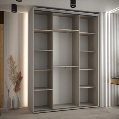 Šatní skříň INDIRA 4 - 180/45 cm, kašmír / černá