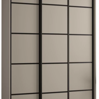 Šatní skříň INDIRA 4 - 150/45 cm, kašmír / černá