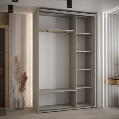 Šatní skříň INDIRA 4 - 150/45 cm, kašmír / stříbrná