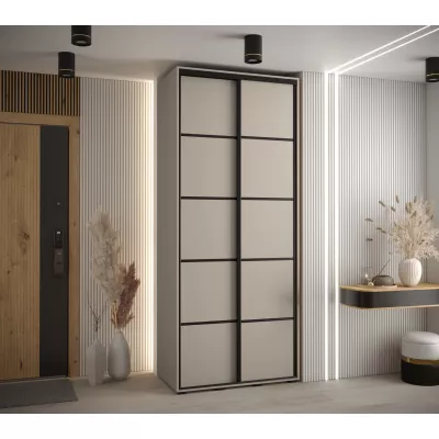 Šatní skříň INDIRA 4 - 120/45 cm, kašmír / černá