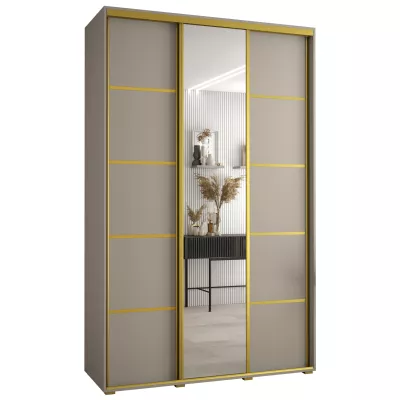 Šatní skříň INDIRA 5 - 150/45 cm, kašmír / zlatá