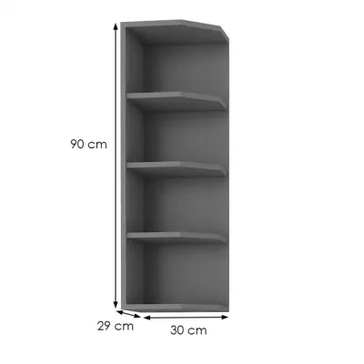 Vysoká rohová skříňka NOMIN - šířka 30 cm, antracit