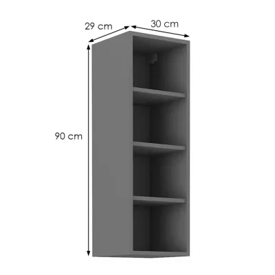 Vysoká otevřená skříňka NOMIN - šířka 30 cm, antracit