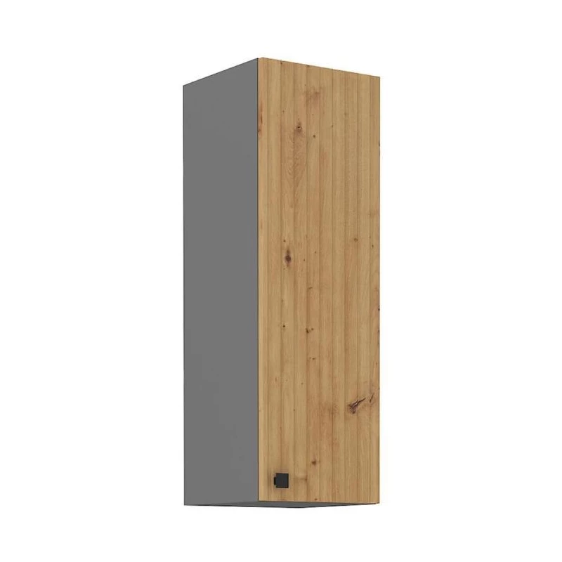 Vysoká horní skříňka NOMIN - šířka 30 cm, dub artisan / antracit
