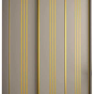 Šatní skříň INDIRA 6 - 180/45 cm, kašmír / zlatá