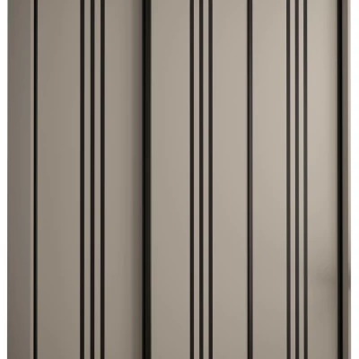 Šatní skříň INDIRA 6 - 180/45 cm, kašmír / černá