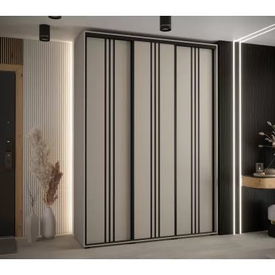 Šatní skříň INDIRA 6 - 170/45 cm, kašmír / černá