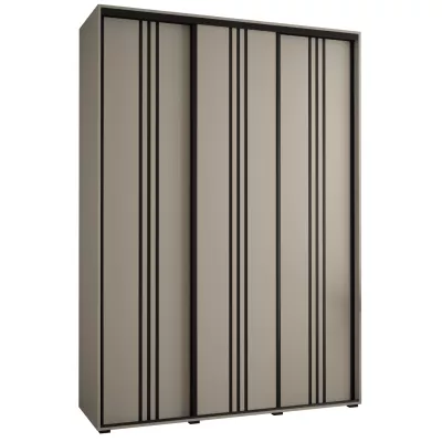 Šatní skříň INDIRA 6 - 170/45 cm, kašmír / černá