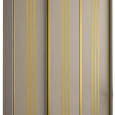 Šatní skříň INDIRA 6 - 160/45 cm, kašmír / zlatá