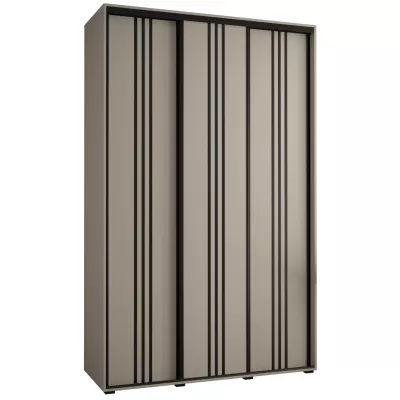 Šatní skříň INDIRA 6 - 160/45 cm, kašmír / černá