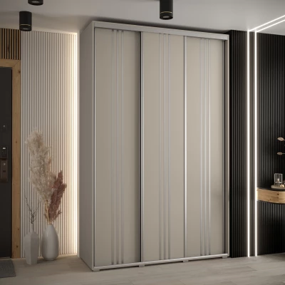 Šatní skříň INDIRA 6 - 160/45 cm, kašmír / stříbrná