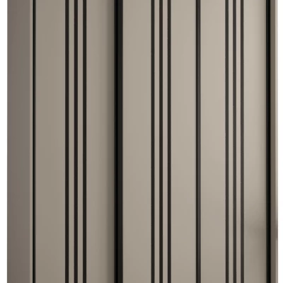 Šatní skříň INDIRA 6 - 150/45 cm, kašmír / černá
