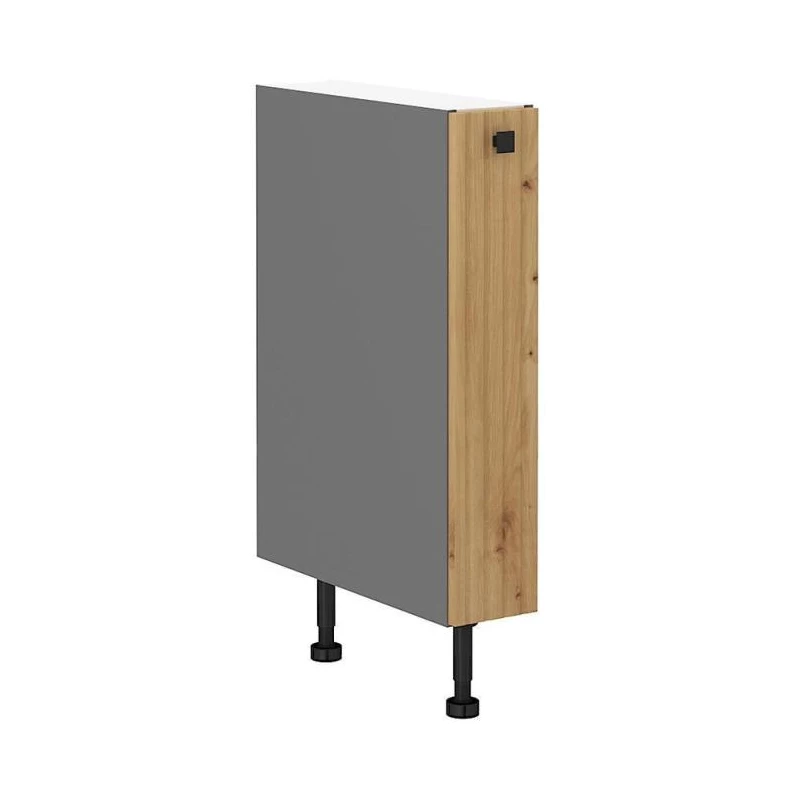 Výsuvná skříňka NOMIN - šířka 15 cm, dub artisan / antracit