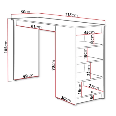 Barový stůl BIRKET - dub artisan
