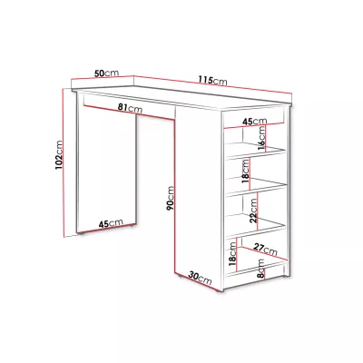 Barový stůl BIRKET - dub artisan