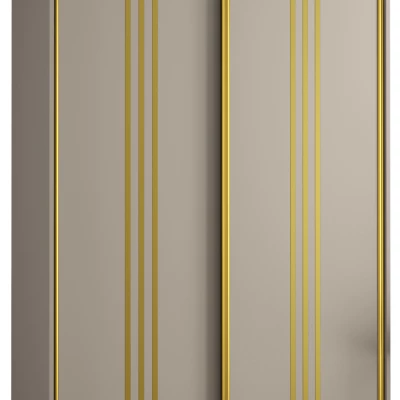 Šatní skříň INDIRA 6 - 130/45 cm, kašmír / zlatá
