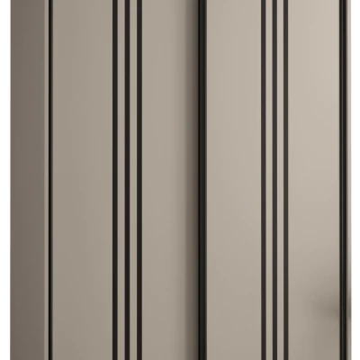 Šatní skříň INDIRA 6 - 130/45 cm, kašmír / černá