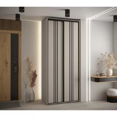 Šatní skříň INDIRA 6 - 120/45 cm, kašmír / černá