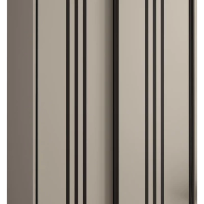Šatní skříň INDIRA 6 - 120/45 cm, kašmír / černá