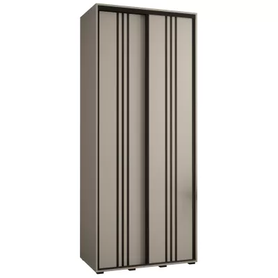 Šatní skříň INDIRA 6 - 120/45 cm, kašmír / černá