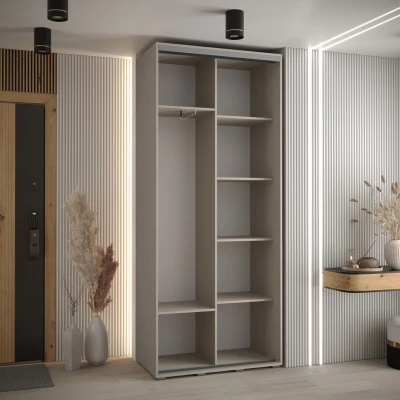 Šatní skříň INDIRA 6 - 100/45 cm, kašmír / stříbrná