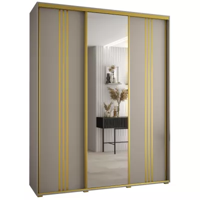 Šatní skříň INDIRA 7 - 200/45 cm, kašmír / zlatá