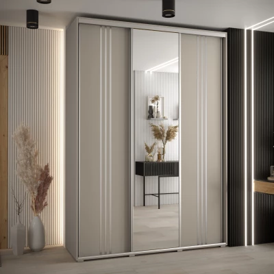 Šatní skříň INDIRA 7 - 170/45 cm, kašmír / stříbrná