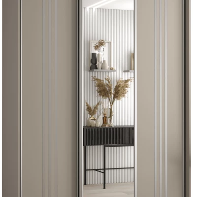 Šatní skříň INDIRA 7 - 160/45 cm, kašmír / stříbrná