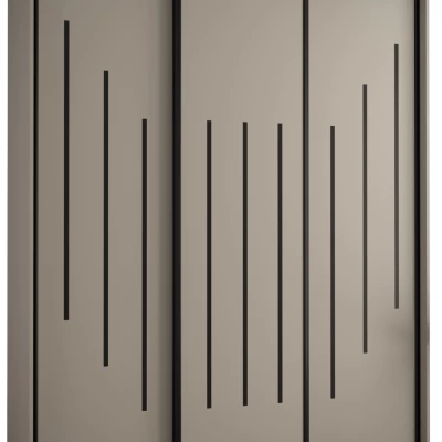 Šatní skříň INDIRA 8 - 200/45 cm, kašmír / černá