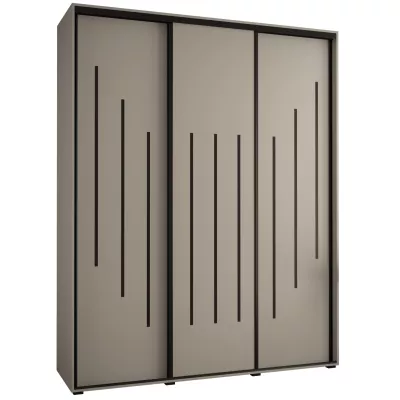 Šatní skříň INDIRA 8 - 200/45 cm, kašmír / černá