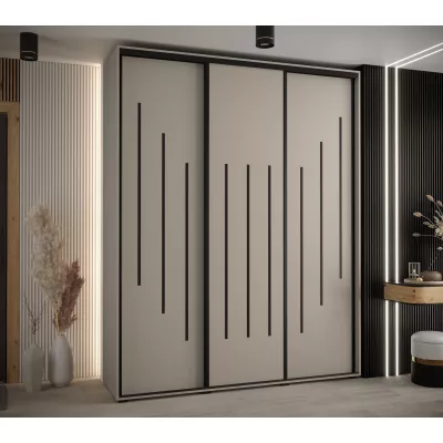 Šatní skříň INDIRA 8 - 200/45 cm, kašmír / černá